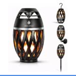 ANERIMST Unique Gifts for Men, Outdoor Bluetooth Speaker Waterproof Wireless with Torch LED Light, Birthday Gift for Boyfriend Him Dad, Cool for Garden, Patio, Outside (Black)