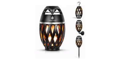 ANERIMST Unique Gifts for Men, Outdoor Bluetooth Speaker Waterproof Wireless with Torch LED Light, Birthday Gift for Boyfriend Him Dad, Cool for Garden, Patio, Outside (Black)