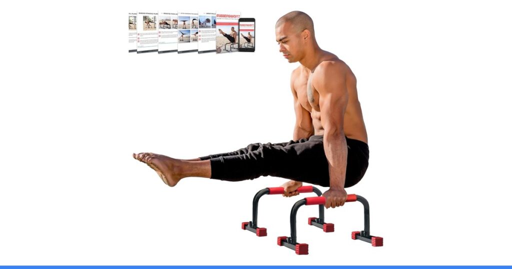 Rubberbanditz Parallette, Parallel Bars & Dip Station | At Home Gym Workout Equipment, L-Sit Bars & Calisthenics Equipment for Home. Perfect for Push Ups, Dips, Handstands & Gymnas
