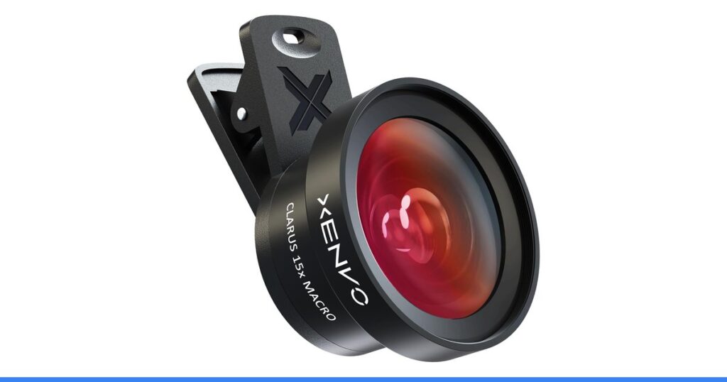 Xenvo Pro Lens Kit for iPhone and Android, Macro and Wide Angle Lens with LED Light and Travel Case Black