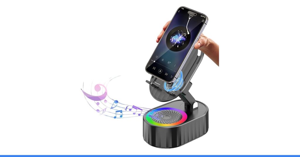 AKLLCCR Wireless Induction Bluetooth Speaker 5in1 Phone Holder Speaker