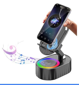 AKLLCCR Wireless Induction Bluetooth Speaker 5in1 Phone Holder Speaker