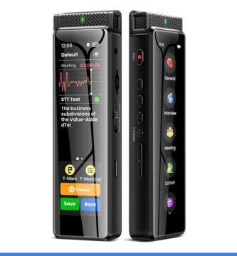 8GB Digital Voice Recorder with Playback, Innioasis R1 Full Touchscreen Voice Recorder with Bluetooth, Voice Activated Sound Audio Recorder Device with Mic Black